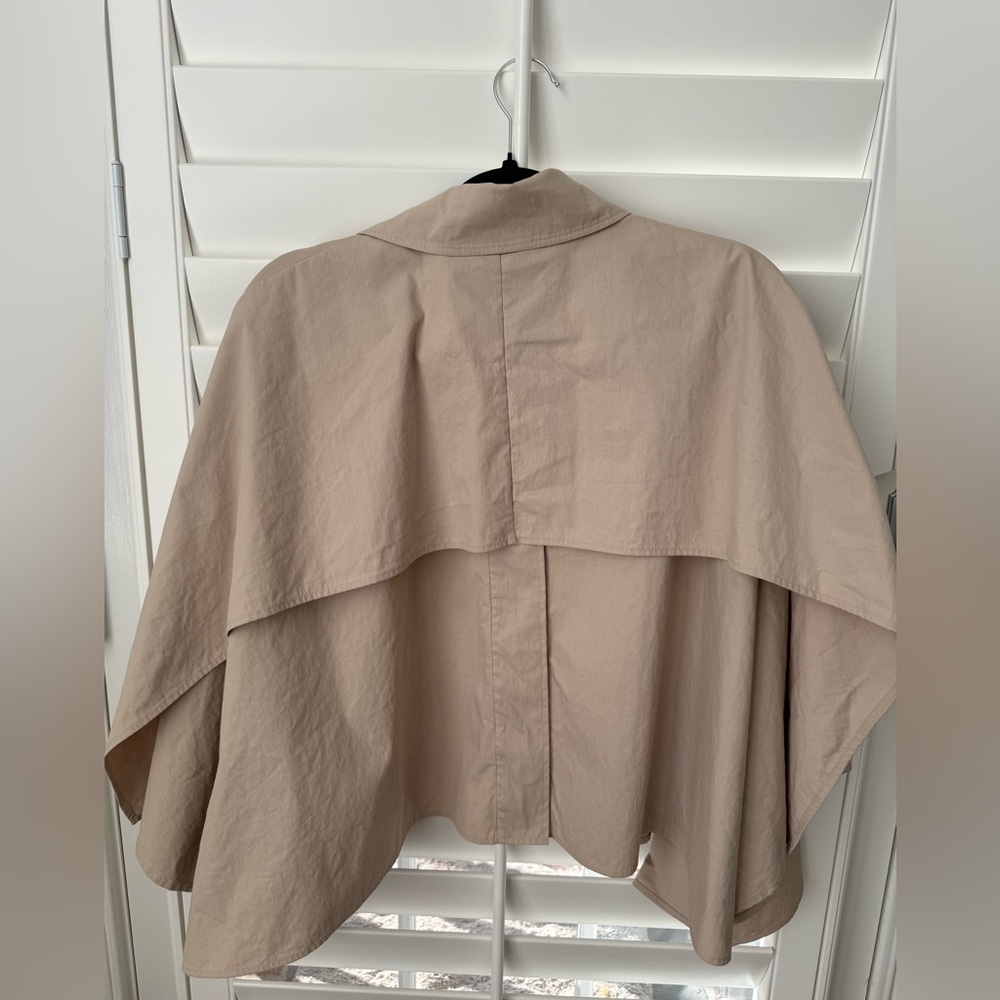 COS Light Tan Trench Coat Cape with Button Detail xs/s - Picture 3 of 4